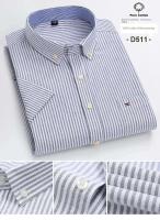Camisa de hombre de manga corta, 100% algodón, Oxford, suave, botón, cuadros, formal, bolsillo, casual, social, S-6XL, 7XL - details 13