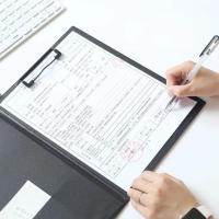 Portapapeles plegable A4 A5, color negro, con hebilla de Clip, carpeta de archivos para conferencias, almohadilla de escritura de cuero PU ultrasuave, suministros de oficina, 1 Uds. - details 4