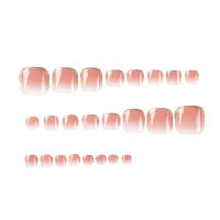 Uñas naturales irrompibles falsas con brillo degradado rosa, uso sencillo para actuaciones en escenario - details 4