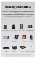Adaptador de Audio de iluminación RGB con Bluetooth 5,3, convertidor NFC DAC de 3,5 MM, AUX Coaxial óptico Digital a transmisor receptor analógico - details 14