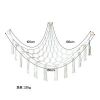 Hamaca de almacenamiento de animales de peluche, red de gran capacidad, macramé bohemio, decoración del dormitorio de los niños, redes organizadoras de juguetes colgantes de esquina - details 7