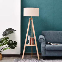Lámpara de Pie Moderna para Dormitorio Estudio Salón con Luces E27 40W y Pulsador de Pie con Base Trípode Inoxidable 154cm - details 7