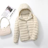 Chaqueta de plumón ultraligera con capucha para mujer, cálida y fina, talla grande - details 4