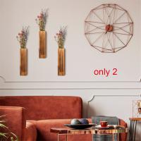 Paquete de 2 maceteros de pared de madera, macetero colgante de madera para flores secas y plantas verdes artificiales, florero de bolsillo de madera - details 3