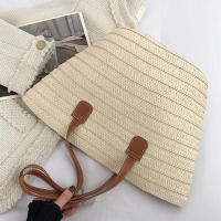Bolso de viaje con asa superior para mujer, bolsa Bohemia de paja tejida de gran capacidad para verano - details 14