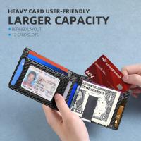 Cartera de Hombre Delgada de Fibra de Carbono Bloqueo RFID, Tarjetas de Crédito, Clip para Billetes, Regalo para Hombres - details 1