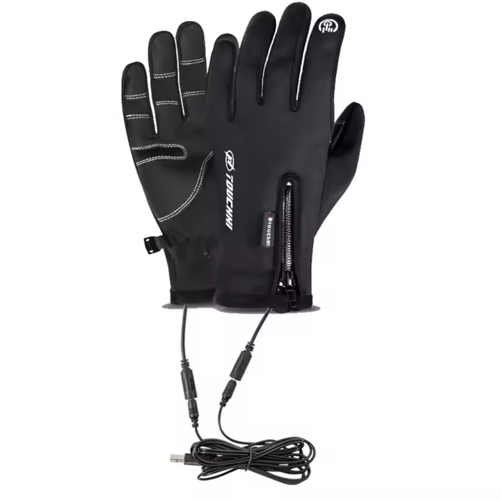 Guantes de invierno para hombres y mujeres, guantes calefactados con pantalla táctil, USB, impermeables, para acampar, senderismo, esquí, cálidos - 1