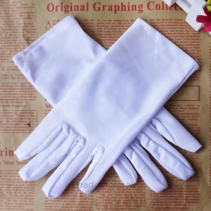Guantes de satén elásticos para niña, guantes de boda, fiesta - 1