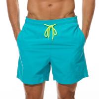 Pantalones cortos de playa de secado rápido para hombre, lona impermeable, transpirable, de alta elasticidad, estilo informal de cintura media - details 4