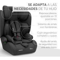 Silla de coche, Grupo 1/2/3, 9-36 kg (76-150 cm), Silla coche bebé y niños, Reposacabezas 13 posiciones, 15 meses a 12 años, Cadeira Auto, Gris - details 16
