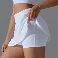 Faldas de tenis falsas de dos piezas con forro y bolsillos para mujer, pantalones cortos deportivos, bloque de sensación cero, ajuste delgado, elásticos, suaves, para yoga - details 6