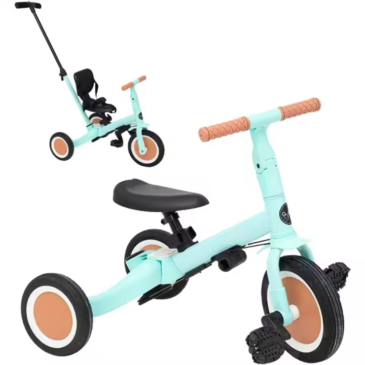 Triciclo Evolutivo de Bebé 5 en 1 GYRO+ - Bicicleta Niños Desde 1 Año hasta 5 años - De Triciclo a Bicicleta con o sin Pedales - Adaptable y transformable (Gyro+, Verde) - 1
