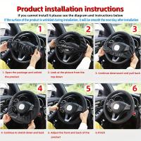 Funda universal para volante de cuero PU, con relieve 3D para mayor agarre y comodidad, fácil de instalar para ruedas de 37-38 cm - details 12