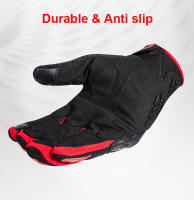 Guantes de cuero para motocicleta, manoplas de fibra de carbono con Control táctil, transpirables, a prueba de golpes - details 3