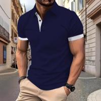 Camiseta polo casual de manga corta para hombre, con botones en la solapa, de color sólido, para uso diario. - details 2