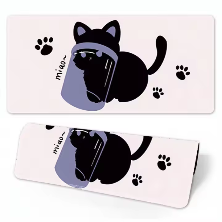 Alfombrilla de escritorio con dibujos de gatos, teclado, oficina, estudio, juegos, alfombrilla de ratón antideslizante grande y gruesa - 1