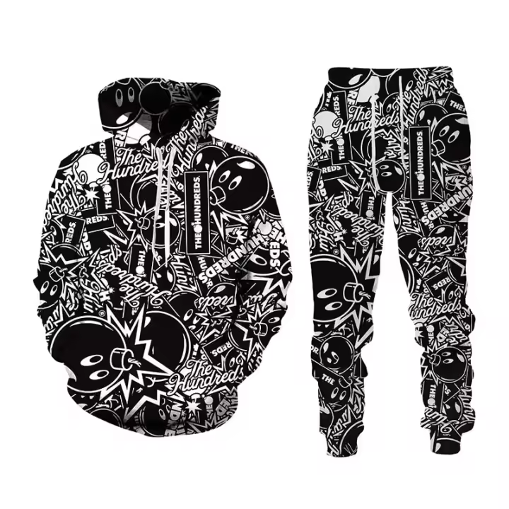 Conjunto de Deportiva de Dibujos Animados 3D Sudadera con Capucha Moda Casual para Hombres y Mujeres - 1