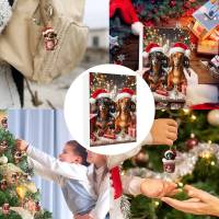 Calendario de Adviento de Navidad 2024,con 24 encantadores colgantes de perro salchicha, adornos de árbol de Navidad para decora - details 25