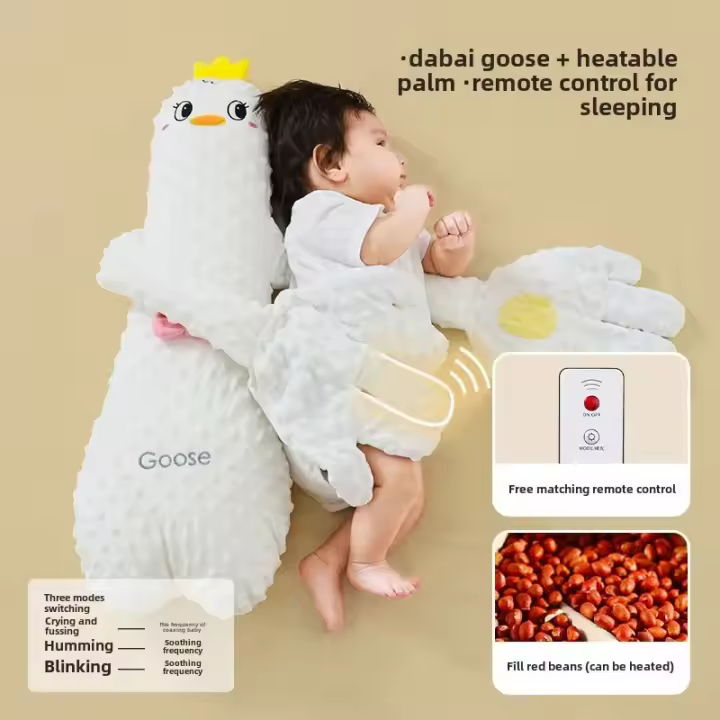 Muñeco para Dormir para Bebé Almohada Eléctrica de Mano con Control Remoto Palmaditas Calmante - 1