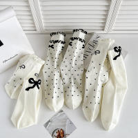 Calcetines De Encaje Con Puntos Negros Para Niñas Estilo Lolita Y Ballet Transpirables Y Delgados Para El Verano Con Volante Y Diseño De Corazón Hueco - details 4
