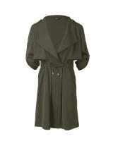 Ropa de mujer 2025 Otoño e Invierno moda suelta Color sólido manga enrollable chaqueta cortavientos de longitud media - details 7