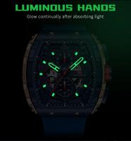 Reloj deportivo de lujo para hombre, reloj de pulsera analógico automático luminoso resistente al agua con cristal curvo de barril para exteriores y negocios - details 12