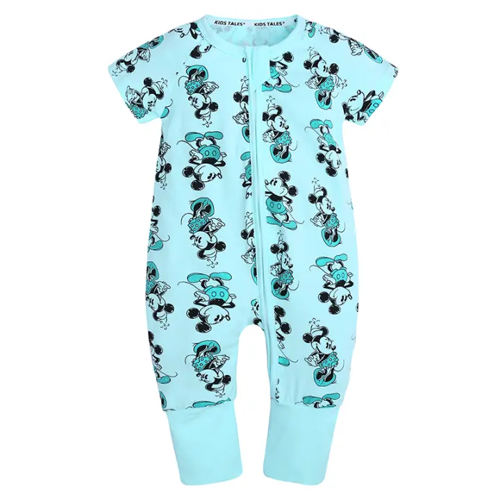 Pelele para Bebe recién Nacido, ropa con Cremallera a Rayas de Animales de Dibujos animados para Niña y Niño, mono de manga Corte para Niño Pequeño, novedad de 2025 - 1