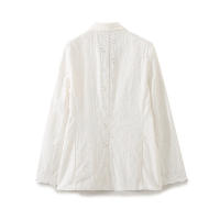 Chaqueta Bordada Elegante para Mujer OUWU Traje Corto con Estilo Retro, Abrigo de Botón Único, Pantalones Cortos con Cremallera Lateral - details 3