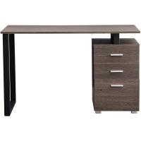 Escritorio Moderno de Madera y Acero 3 Cajones, Porta Ordenador, Diseño de Mesa de Trabajo, 120 x 50 x 75 cm, Decoración para Casa y Oficina - details 19