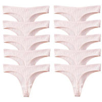 10PCS Conjunto De Bragas De Algodón Para Mujer Estilo Deportivo Y Sexy Transpirables Cómodas Y Suaves G-Strings En Rayas - details 20