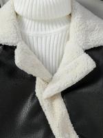 2025 Abrigos de cuero negro para bebés, chaquetas con cuello vuelto a la moda de invierno, prendas de vestir exteriores gruesas y cálidas, ropa para niños de 3 a 3 años - details 2