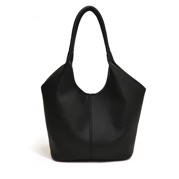 Bolso tote minimalista de nicho, textura de cuero suave, nuevo, de gran capacidad, para ir al trabajo, de un solo hombro, para las axilas, bolso grande, bolso de cubo a la moda - 1