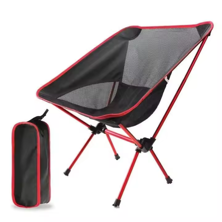 Sillas plegables en forma de luna de aluminio ligeras para ocio al aire libre, equipo de camping portátil - 1