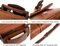Bolso cruzado de cuero PU ajustable Bolso de hombro bohemio con correa larga - details 13