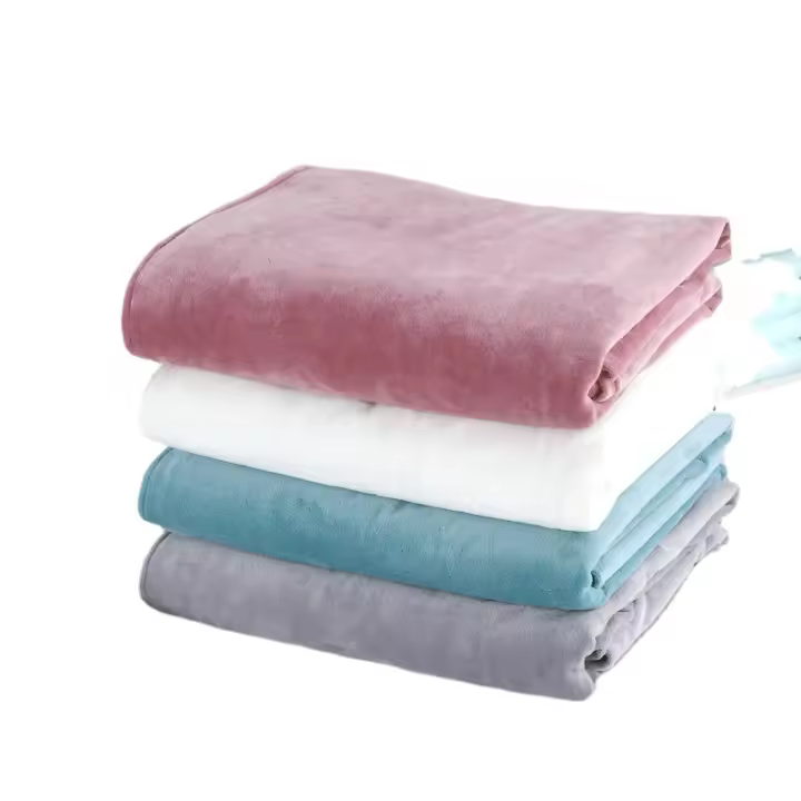 Sábanas gruesas de terciopelo para bebé con agujeros, color sólido grueso - 1