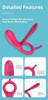 Empaque privado Sexy Control remoto inalámbrico Anillo de masturbación con bloqueo de vibración potente de silicona para hombres Juguete sexual para adultos - details 5