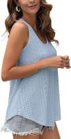 BUNO-2025 Novedad de verano, camisas para mujer, cuello redondo, sin mangas, Color sólido, camisetas sin mangas informales holgadas, blusas blancas para fiesta en la playa, camisas para mujer - details 7