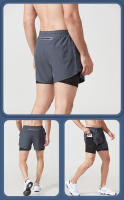 Shorts De Correr Para Hombre 2 En 1 Secado Rápido Entrenamiento De Gimnasio Fitness Running Pantalones De Verano Shorts Deportivos Con bolsillos exteriores - details 4