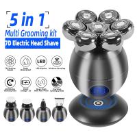 Afeitadora Eléctrica Wet Dry para Hombres Kit de Aseo con Recargable Máquina de Afeitar Cabeza Baldada con Pantalla LCD - details 0
