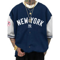 24 Ropa deportiva juvenil de béisbol Chaqueta de equipo de los Yankees de talla grande con cuello en V y manga corta - details 6