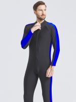 Ropa De Baño De Manga Larga Para Hombre, Secado Rápido Con Bloque De Color Y Cremallera Para Deportes Acuáticos - details 0
