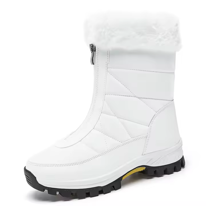 Botas de nieve cálidas de terciopelo para mujer, Botines altos, cómodos, zapatos de senderismo de fondo grueso, Invierno - 1