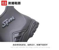 Botas de lluvia para hombre, botas desnudas a la moda, zapatos antideslizantes para trabajo de Chef, zapatos de pesca de goma impermeables y duraderos, zapatillas de deporte para hombre 2023 - details 30