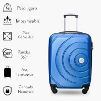 Juego 2 Maletas Rígidas Valija de Cabina y Mediana 4 Ruedas 360 °    Material ABS Cierre con Código - details 5