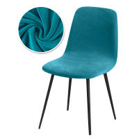 Funda de silla de tela de terciopelo, 23 colores, respaldo corto, tamaño pequeño, funda de asiento para silla de Bar, para comedor, hogar, 1/2/4/6 Uds. - details 14