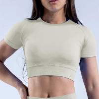 Impact Crop Top Camisetas y Tops de yoga para mujer Color sólido Ajuste ajustado Traje de fitness suave para mujer Top de yoga Gimnasio Correr Ciclismo Traje - details 12