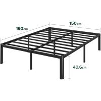 90x190 cm - Altura 41 cm con almacenamiento debajo de la cama - Estructura de cama de plataforma de metal - Negro - details 12