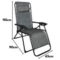 Silla de Ocio al Aire Libre Eléctrica Tumbona Reclinable y Plegable Sillón de Respaldar Alto y Reposapiés para Piscina, Camping y Jardín 65x90x110 cm - details 2