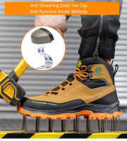 Zapatos de seguridad para hombre, zapatillas de trabajo impermeables, botas altas ANTIPERFORACIONES, punta de acero, con protección - details 4