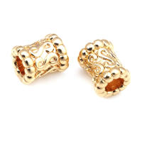 Gran Espaciador de Cilindro de Latón Dorado de 18K Accesorios para Hacer Pulseras - details 18
